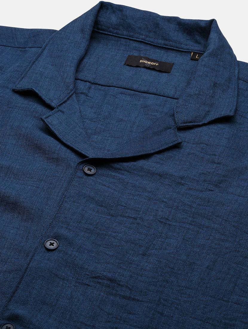 men solid cuban collar short sleeves co-ord set - 21597400 - Standard Image - 7