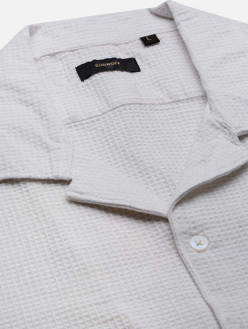 men solid cuban collar short sleeves co-ord set - 21597411 - Standard Image - 7