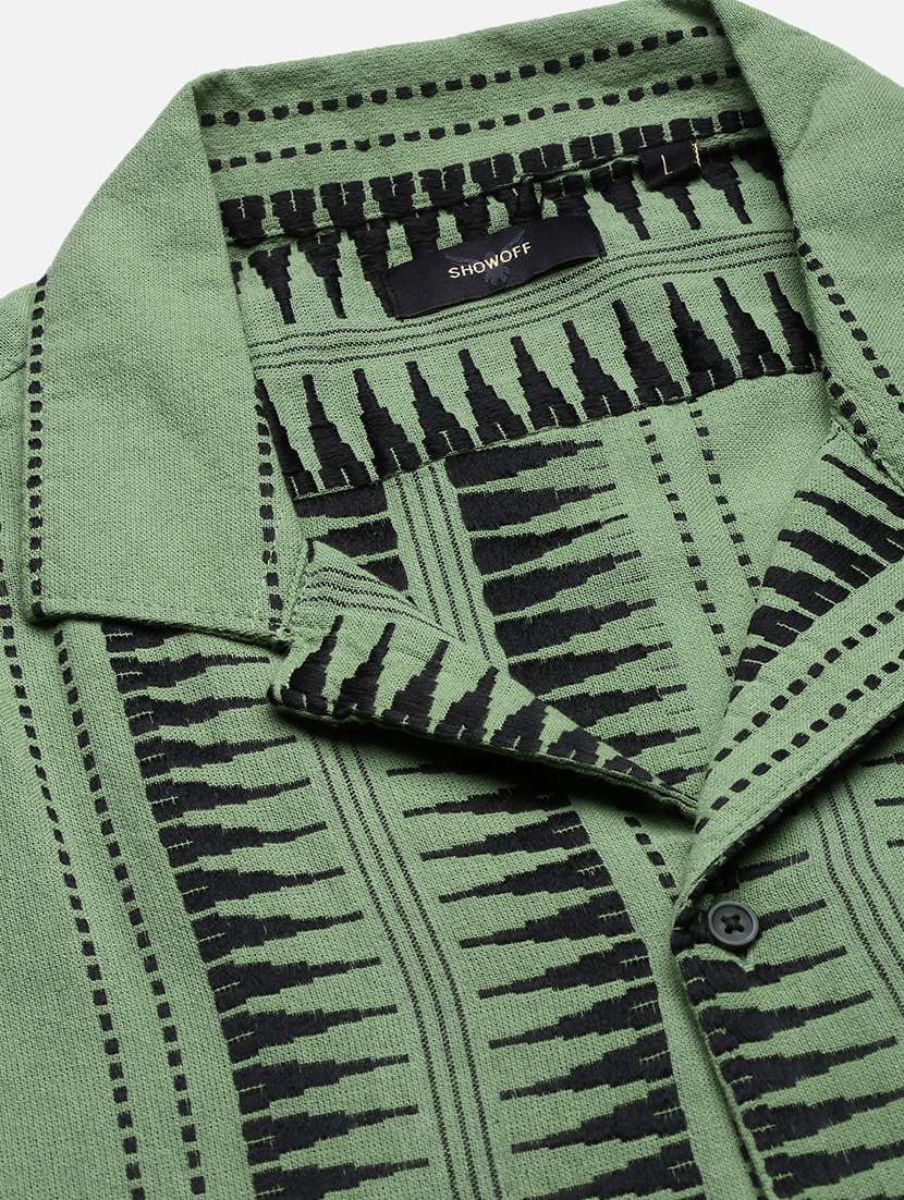 men geometrical cuban collar short sleeves co-ord set - 21597416 -  Standard Image - 7