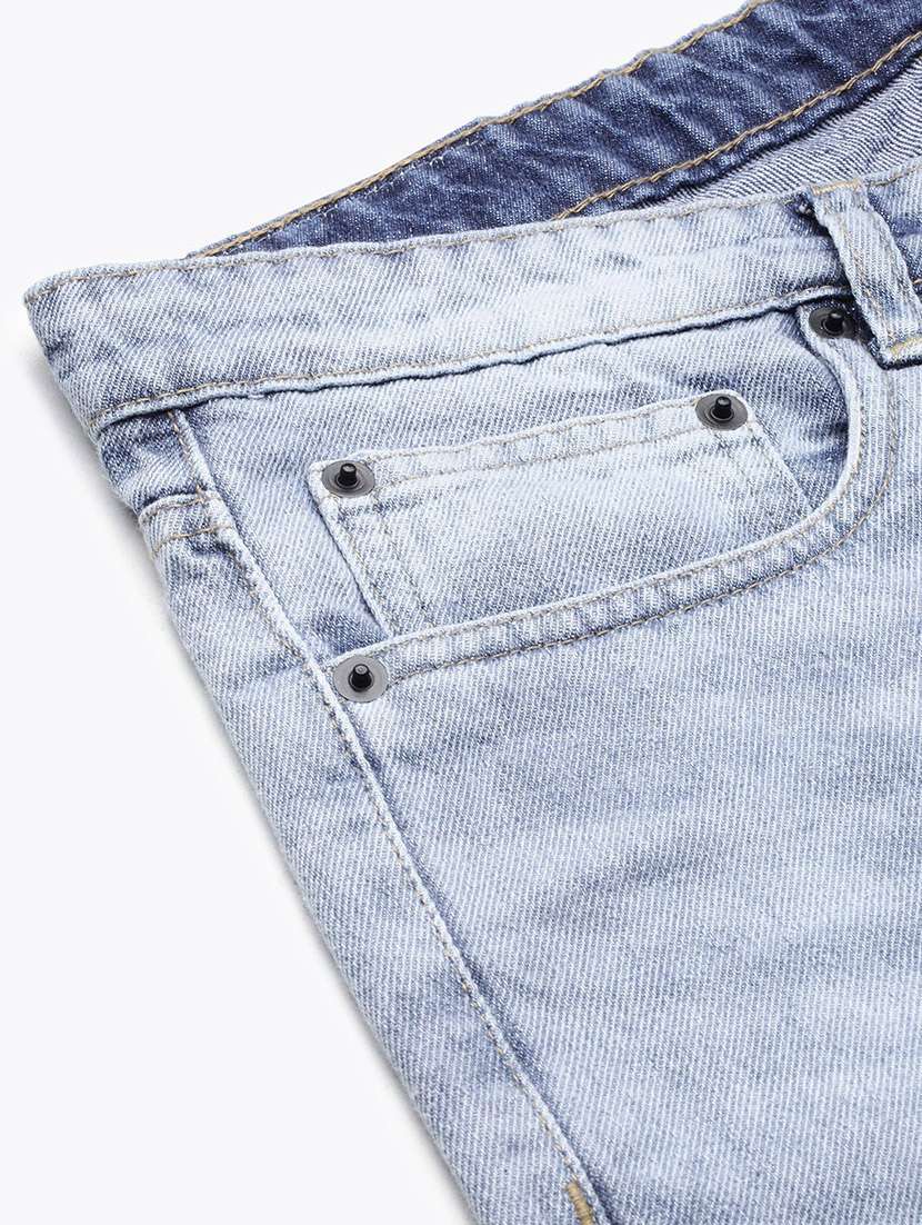 men light blue denim plain jeans - 21597420 -  Standard Image - 7