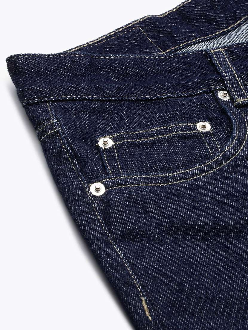 men navy blue denim plain jeans - 21597422 -  Standard Image - 7