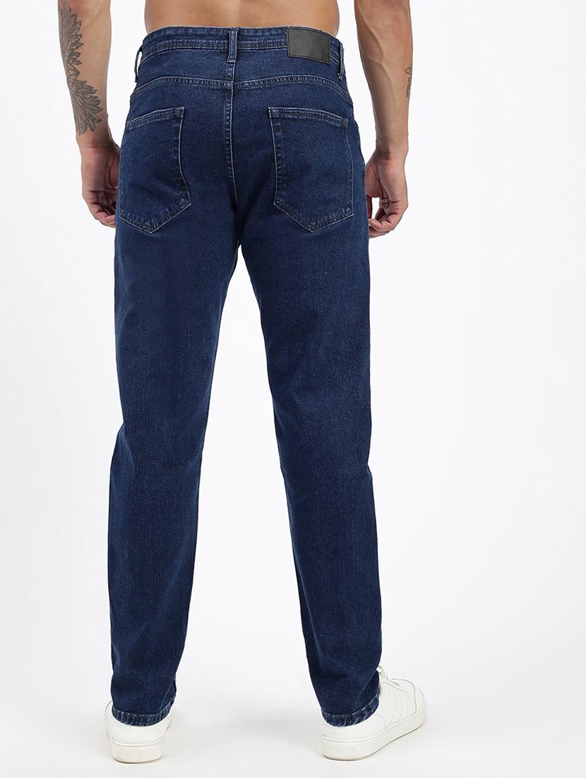 men navy blue denim pain jeans - 21597425 - Standard Image - 2