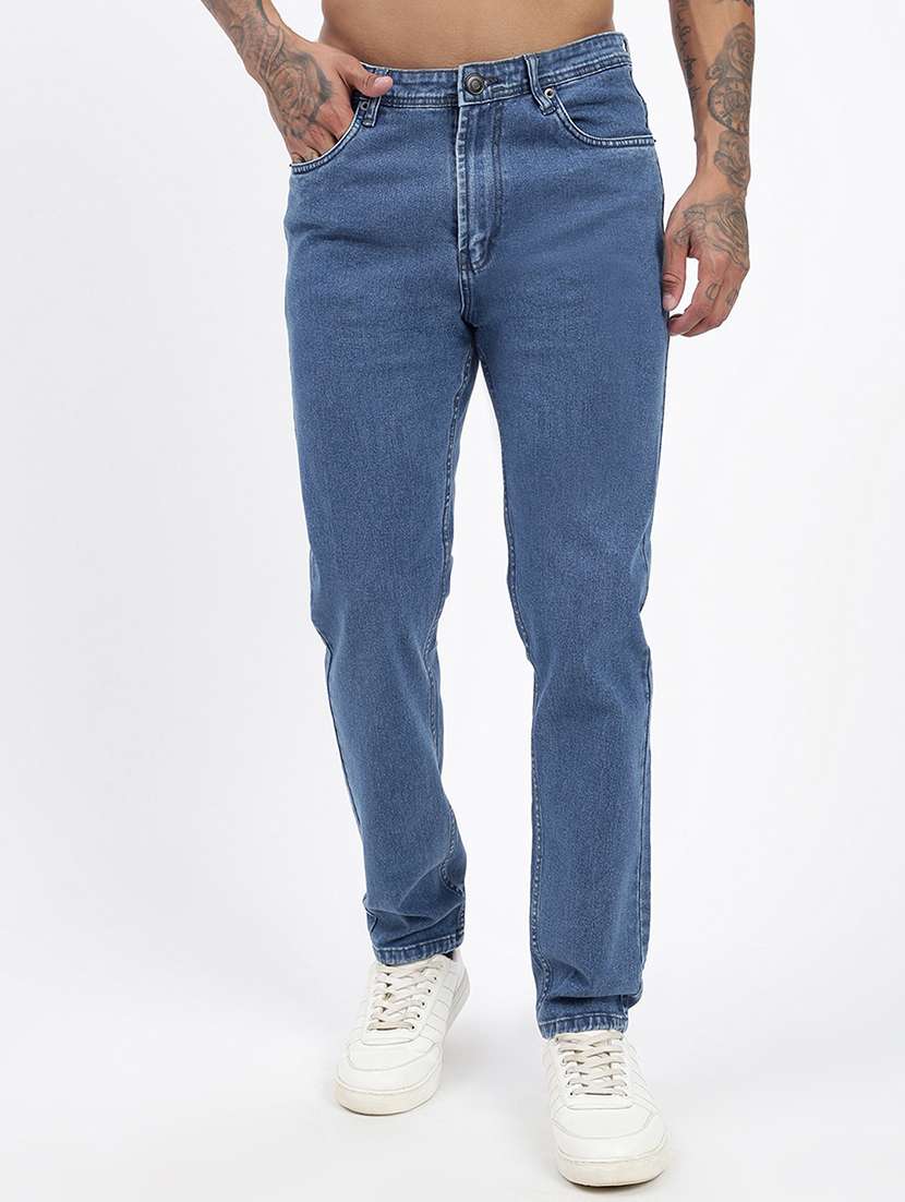 men blue denim plain jeans - 21597426 - Zoom Image - 0