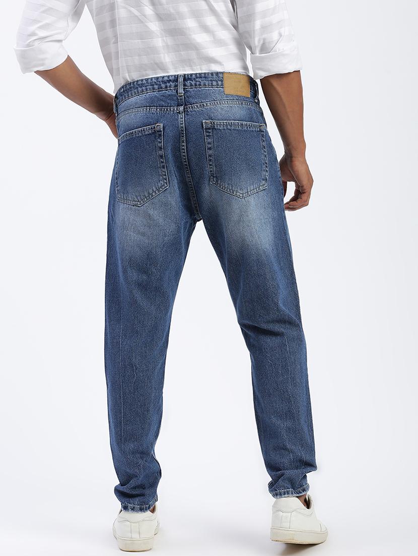 men blue denim distress jeans - 21597429 - Standard Image - 2