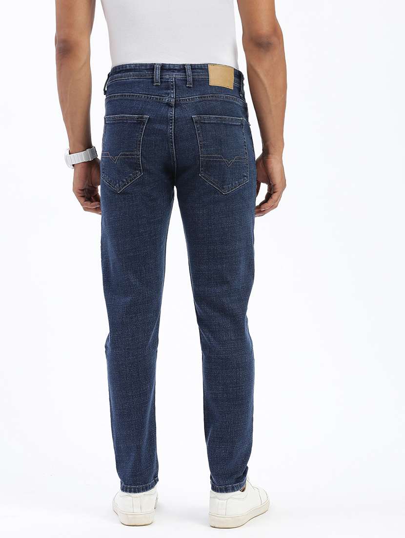men navy blue denim plain jeans - 21597435 -  Standard Image - 2