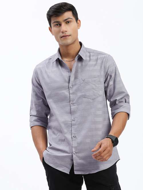 men long sleeves solid casual shirt - 21597461 - Standard Image - 0