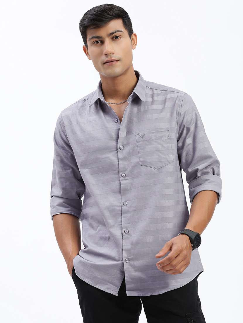 men long sleeves solid casual shirt - 21597461 - Zoom Image - 0