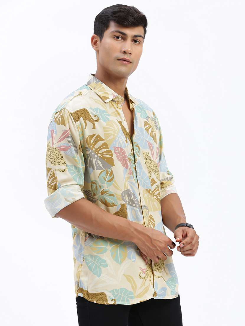 men long sleeves printed casual shirt - 21597466 -  Standard Image - 2