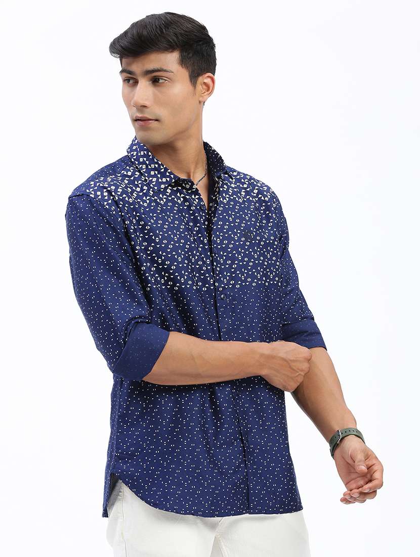 men long sleeves printed casual shirt - 21597467 -  Standard Image - 2