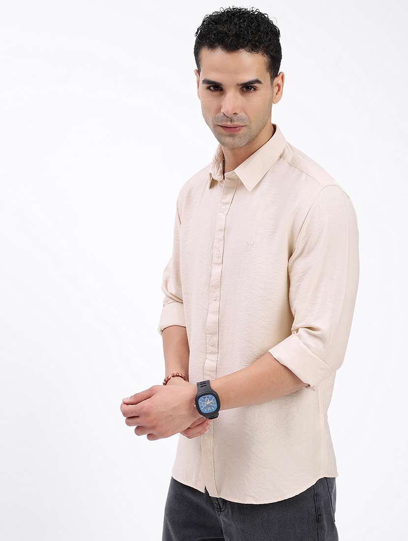 men regular fit solid long sleeve casual shirt - 21597561 -  Standard Image - 2