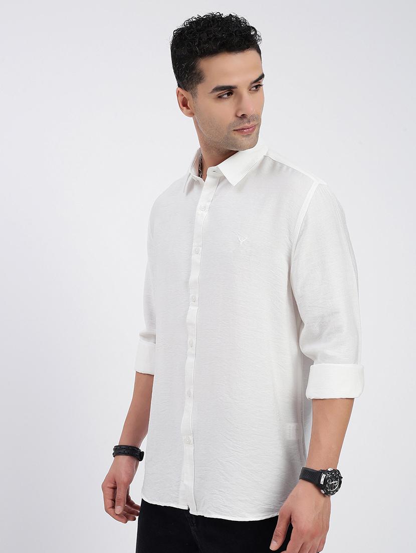 men regular fit solid long sleeve casual shirt - 21597568 - Standard Image - 2