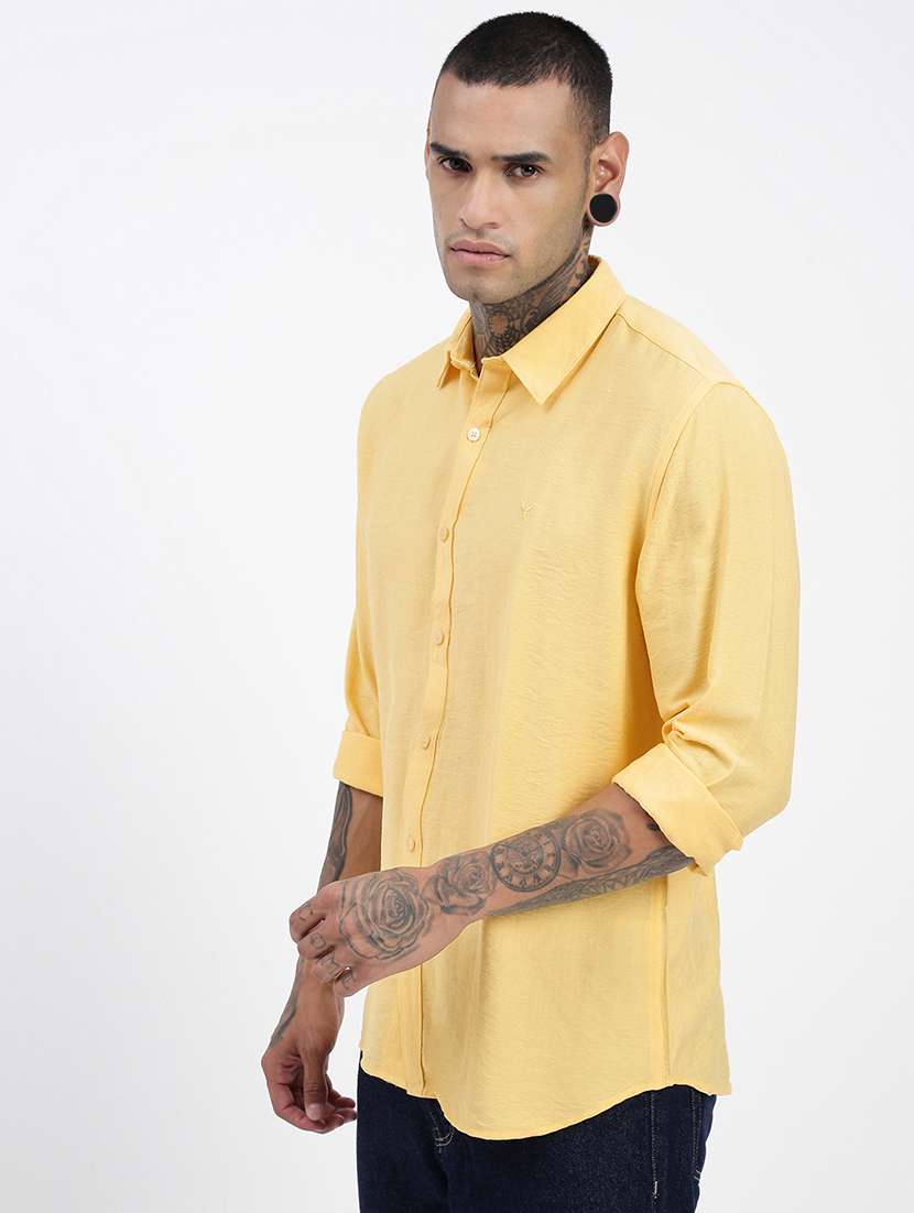 men regular fit solid long sleeve casual shirt - 21597570 -  Standard Image - 2