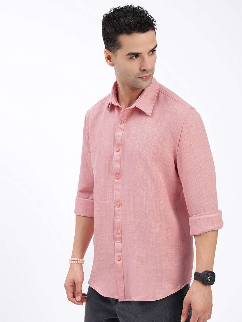 men regular fit solid long sleeve casual shirt - 21597579 -  Standard Image - 2