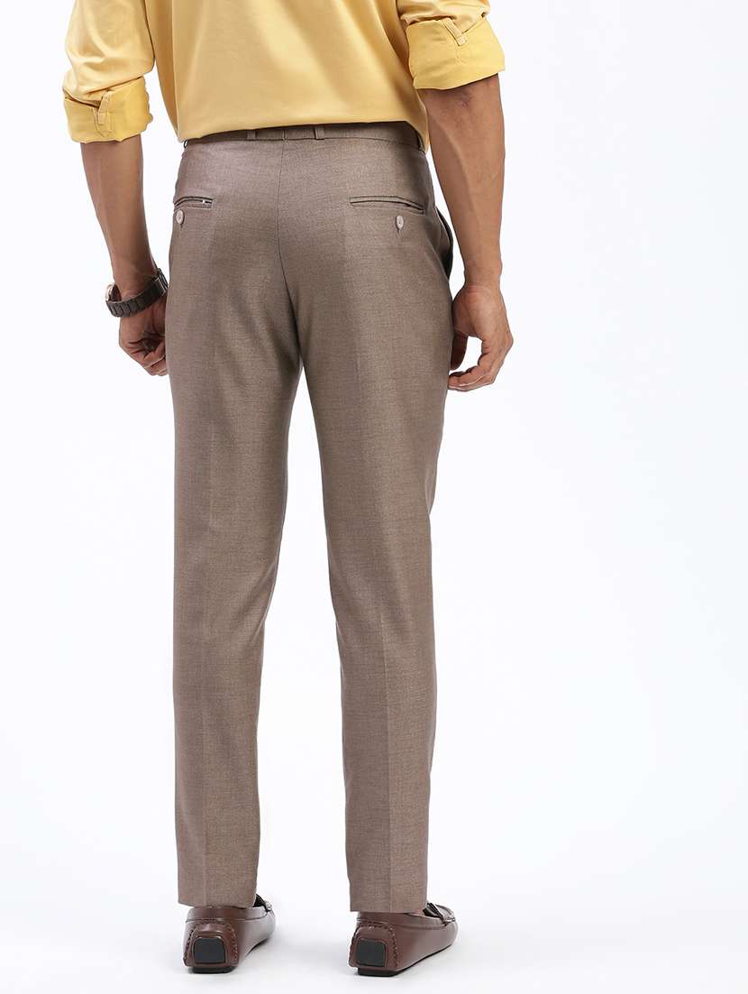 men solid flat front full length formal trouser - 21597585 - Standard Image - 2