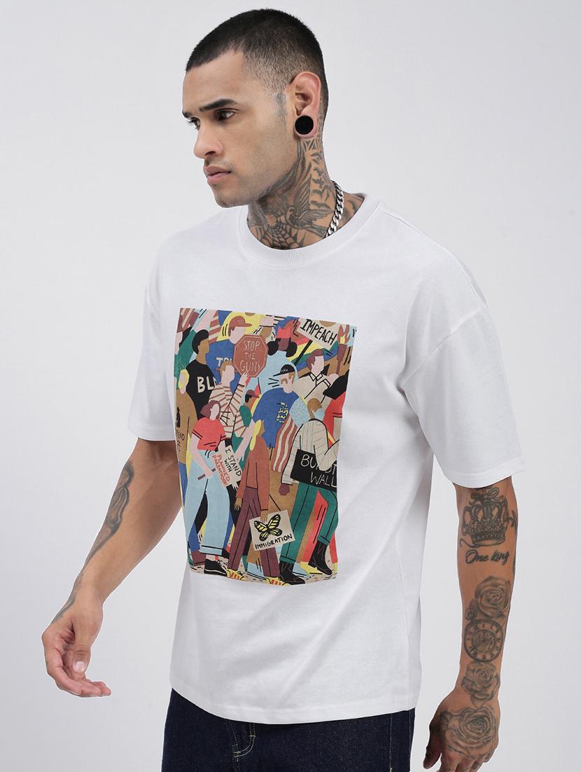 men front print short sleeves t-shirt - 21597662 - Standard Image - 2