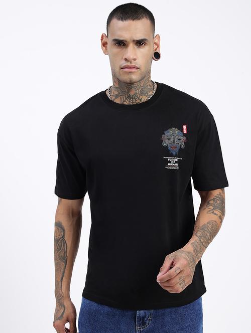 men front & back print short sleeve t-shirt - 21597667 - Standard Image - 0
