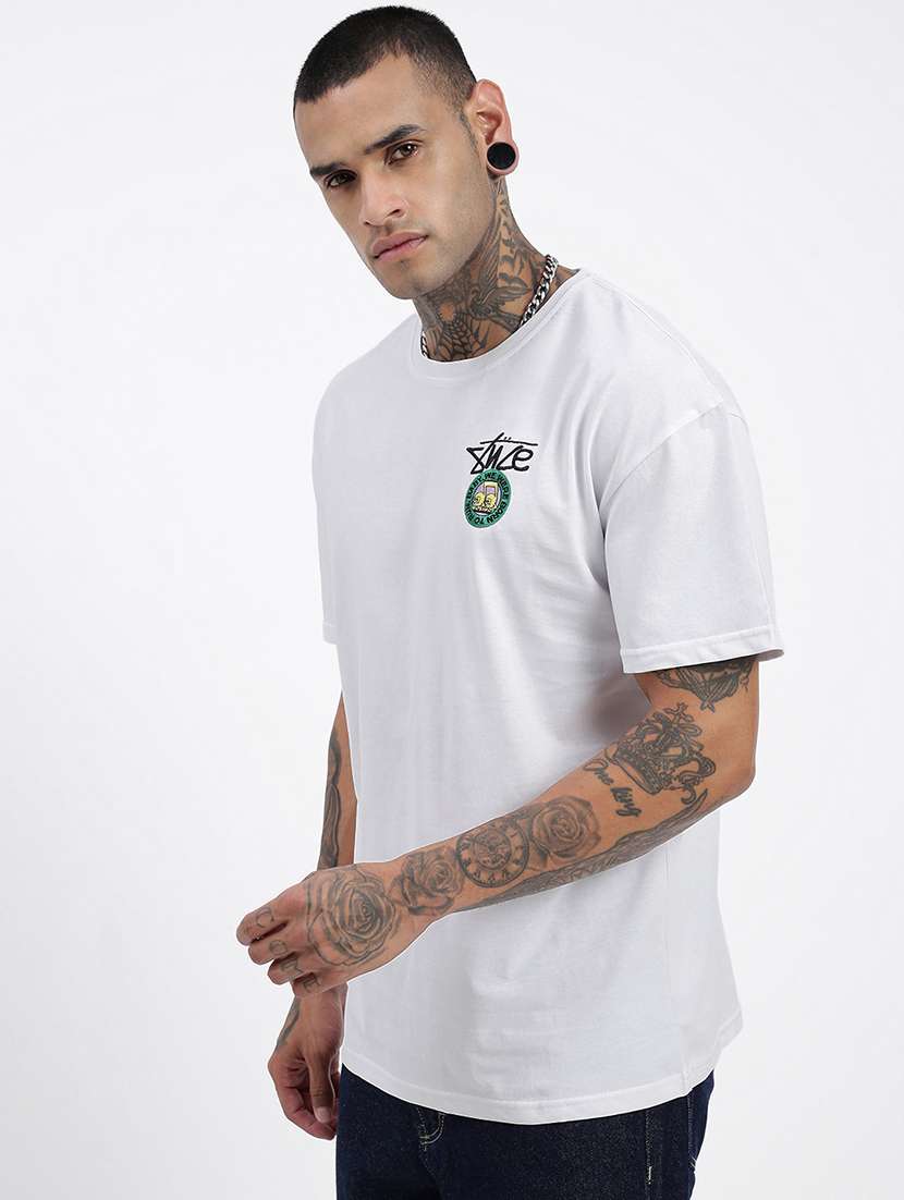 men front & back print short sleeve t-shirt - 21597673 -  Standard Image - 2