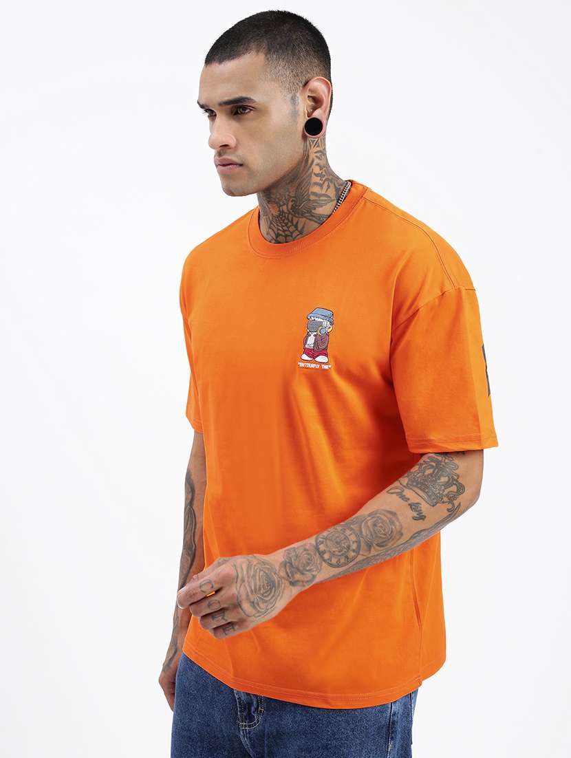 men front & back print short sleeve t-shirt - 21597675 - Standard Image - 2