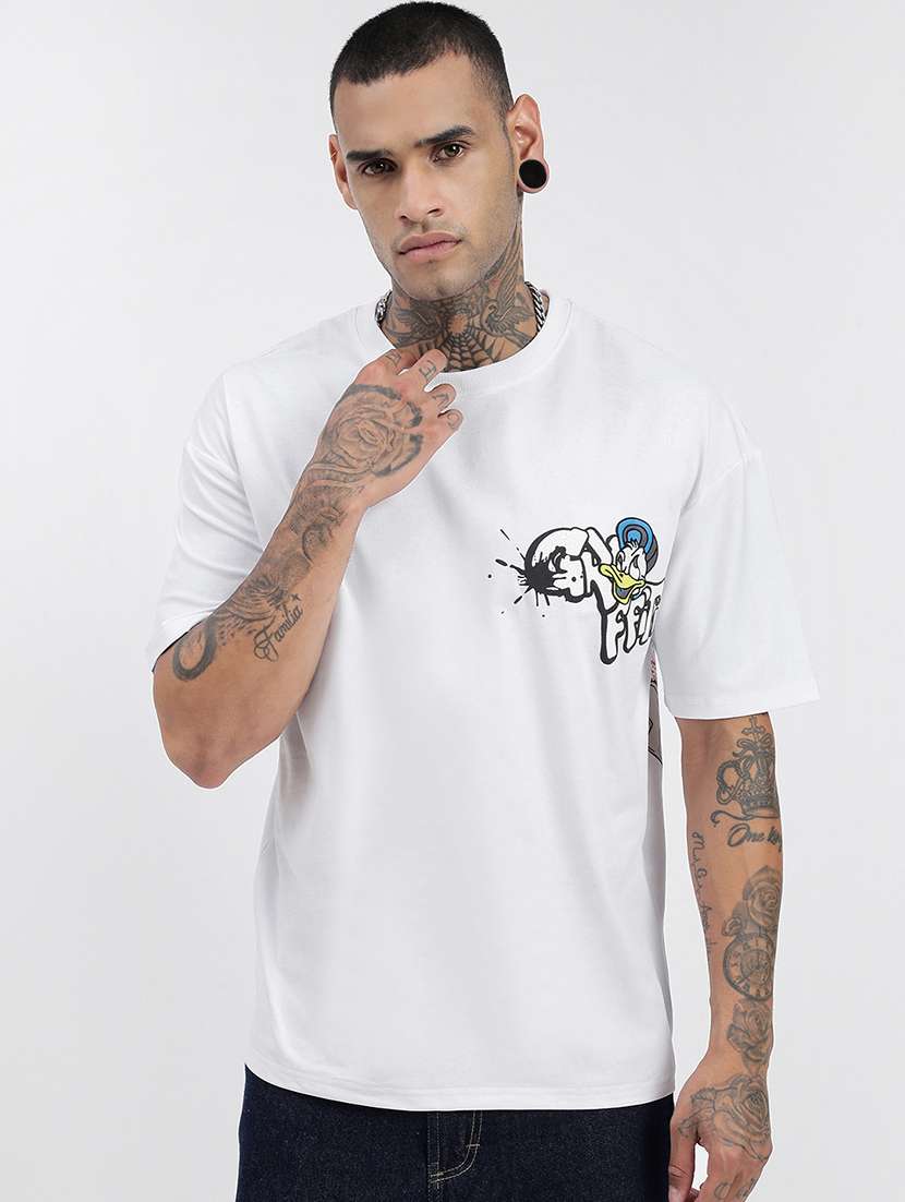 men front & back print short sleeve t-shirt - 21597680 - Zoom Image - 0