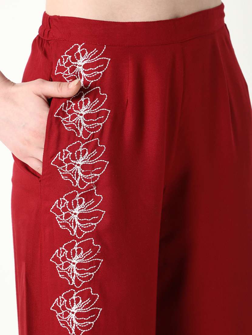 women solid top and trouser co-ords  set - 21597971 -  Standard Image - 7