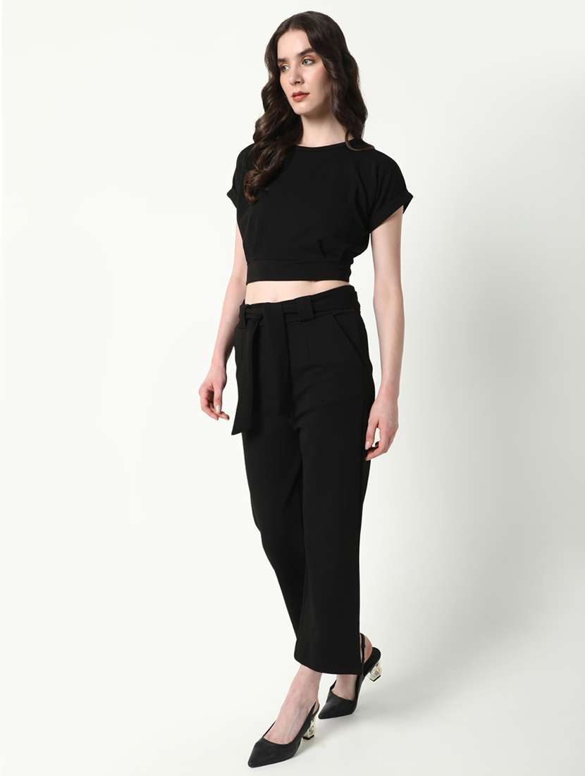 women solid top and trouser co-ords  set - 21597975 -  Standard Image - 2