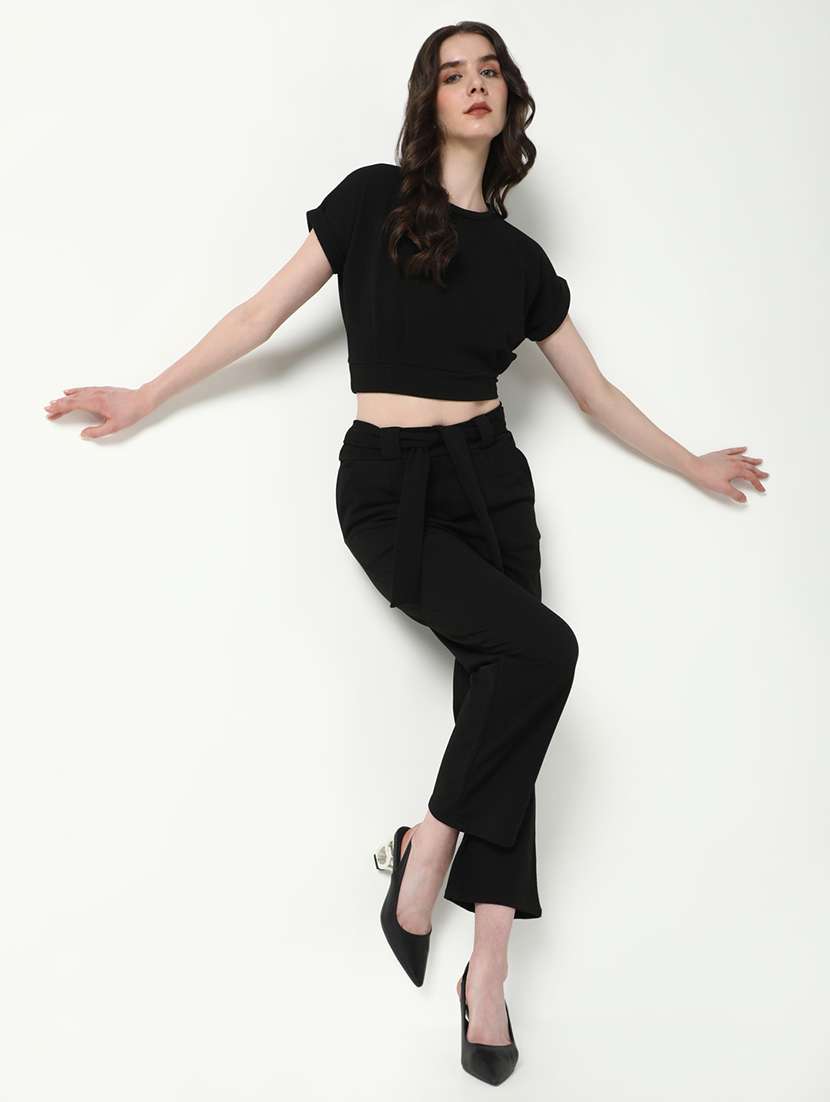 women solid top and trouser co-ords  set - 21597975 -  Standard Image - 7