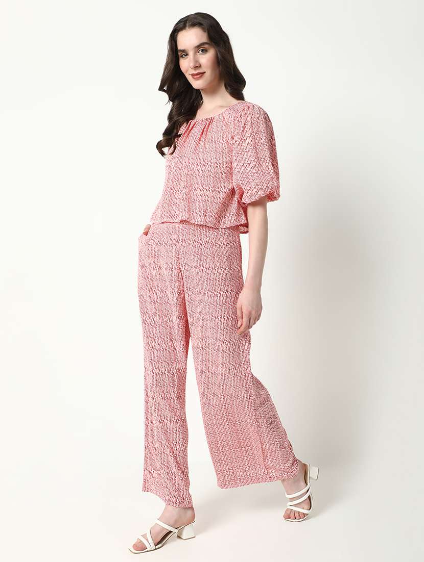 women printed top and trouser co-ord set - 21597982 -  Standard Image - 2