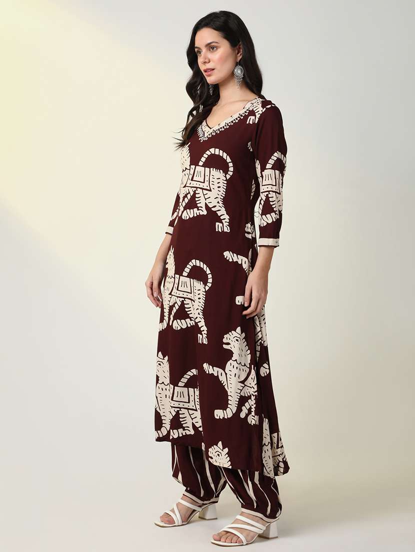 women printed kurta and salwar set - 21598103 -  Standard Image - 2