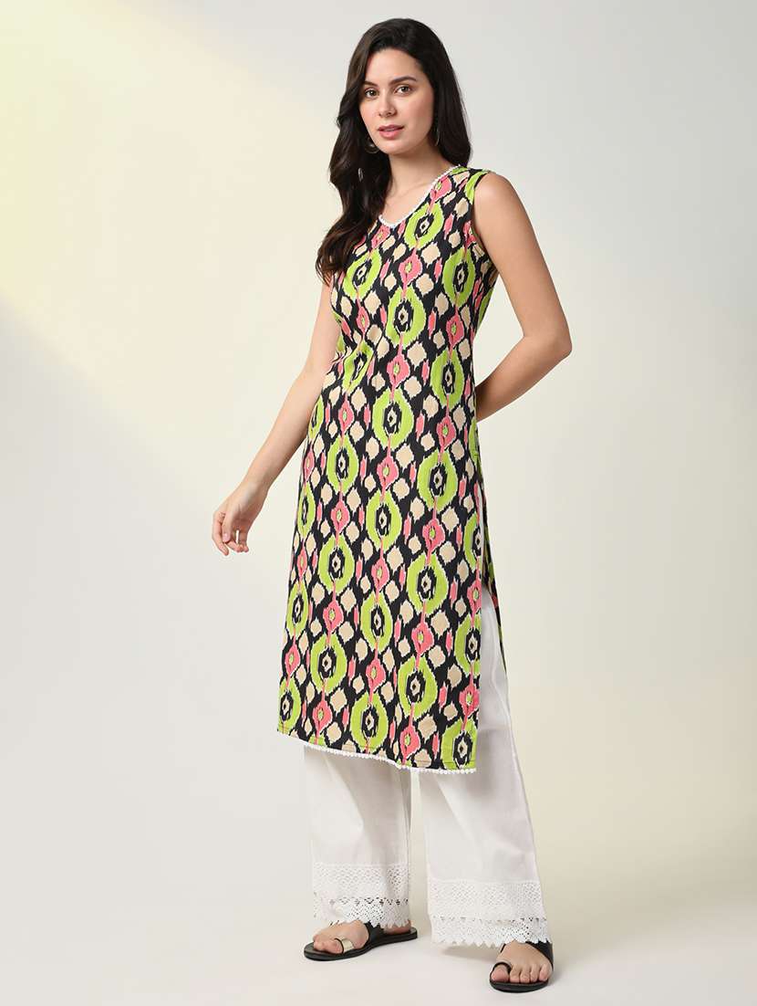 women printed kurta and palazzo set - 21598115 -  Standard Image - 2