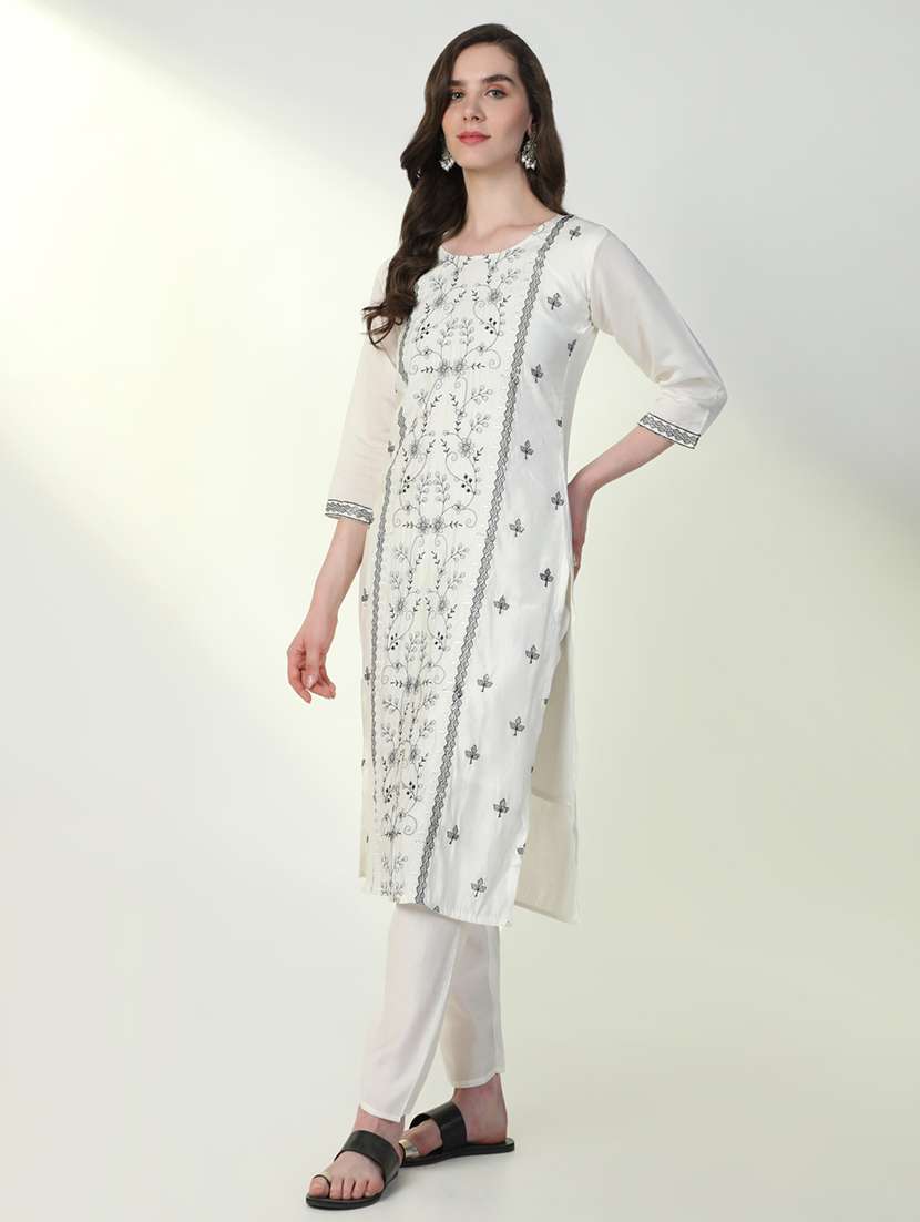 women embroidered kurta pant set with dupatta - 21598135 -  Standard Image - 2