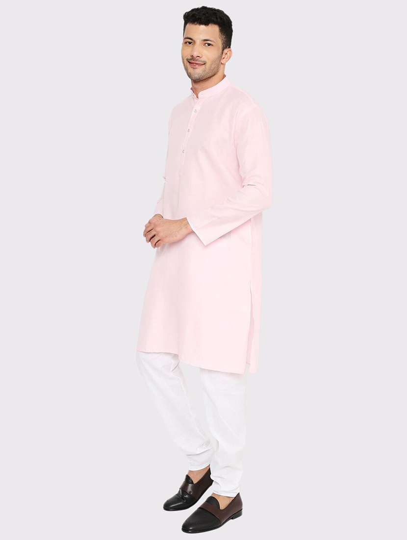 men solid mandarin neck long kurta - 21598163 - Standard Image - 2