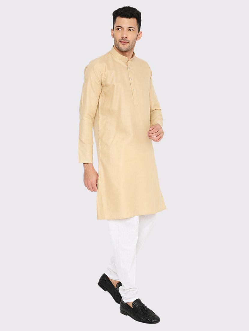 men solid mandarin neck long kurta - 21598168 - Standard Image - 2