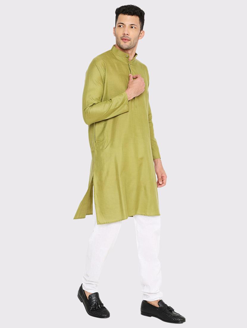 men solid mandarin neck long kurta - 21598192 - Standard Image - 2