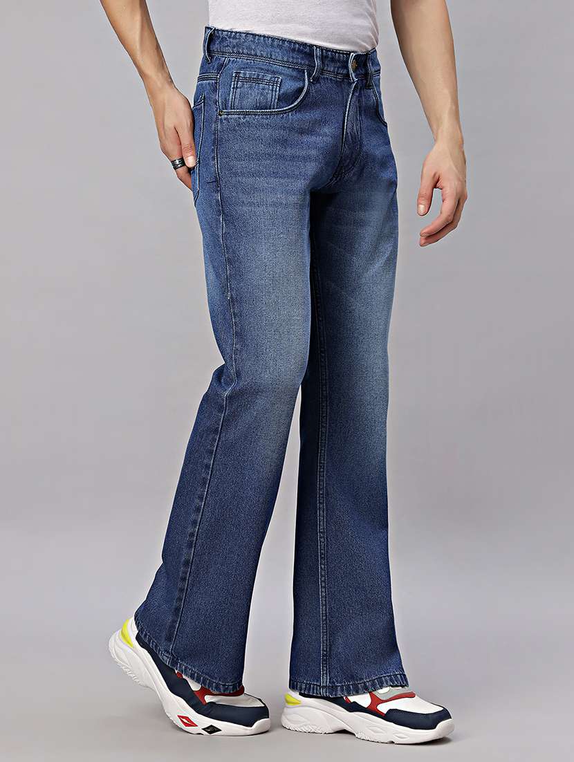 men plaim mid rise bootcut jean - 21598216 -  Standard Image - 2