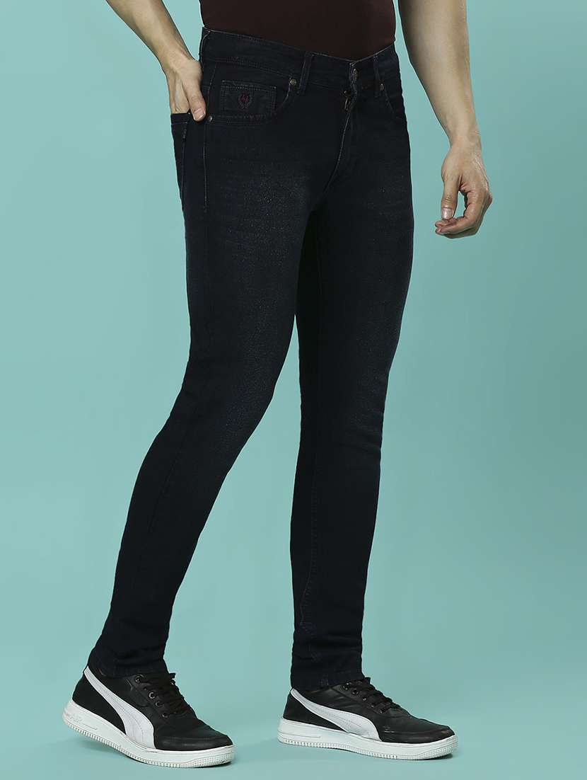 men plain slim fit high rise jeans - 21598219 -  Standard Image - 2