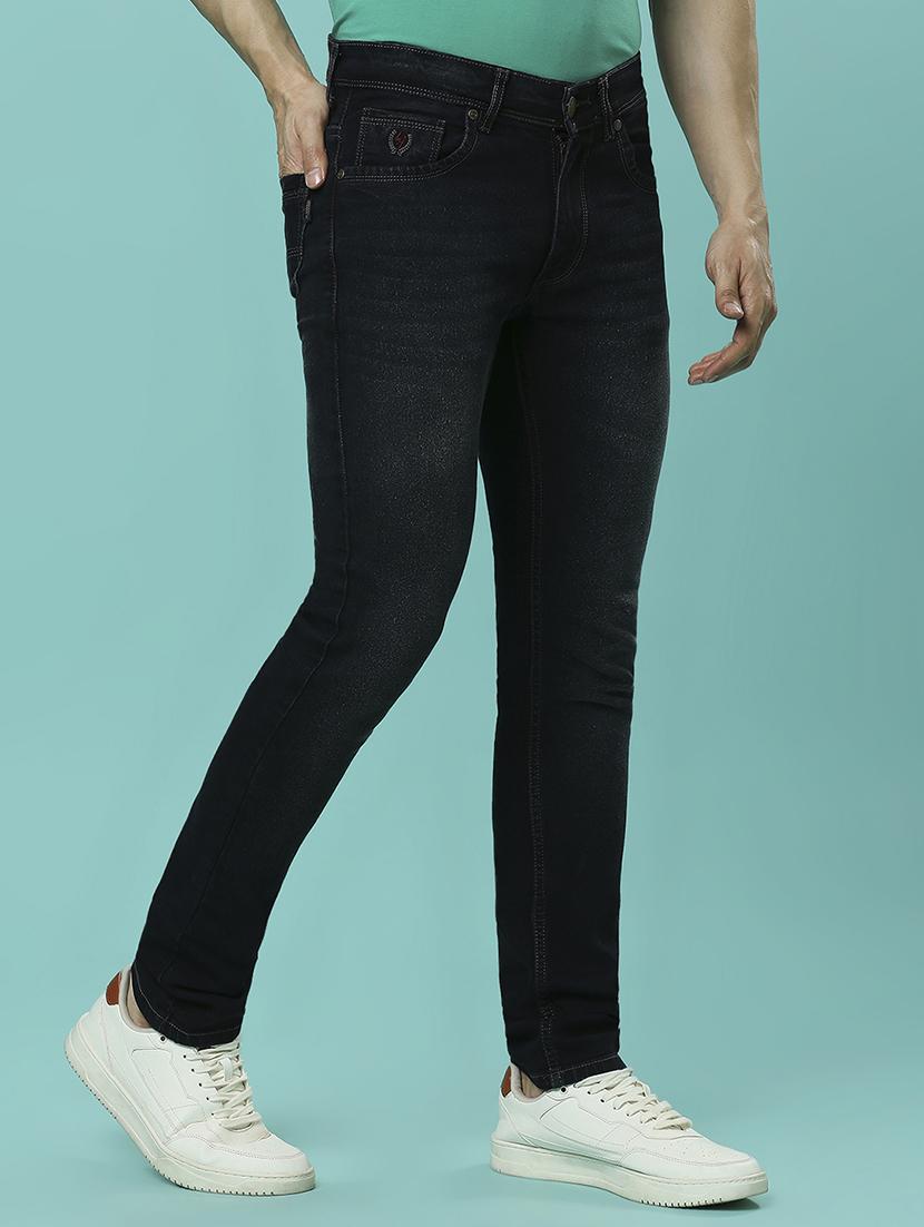men plain slim fit high rise jeans - 21598220 - Standard Image - 2