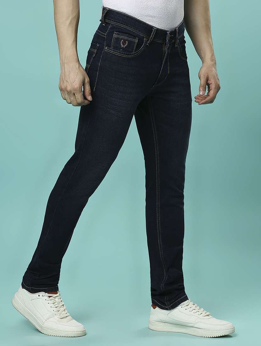 men plain slim fit high rise jeans - 21598221 -  Standard Image - 2
