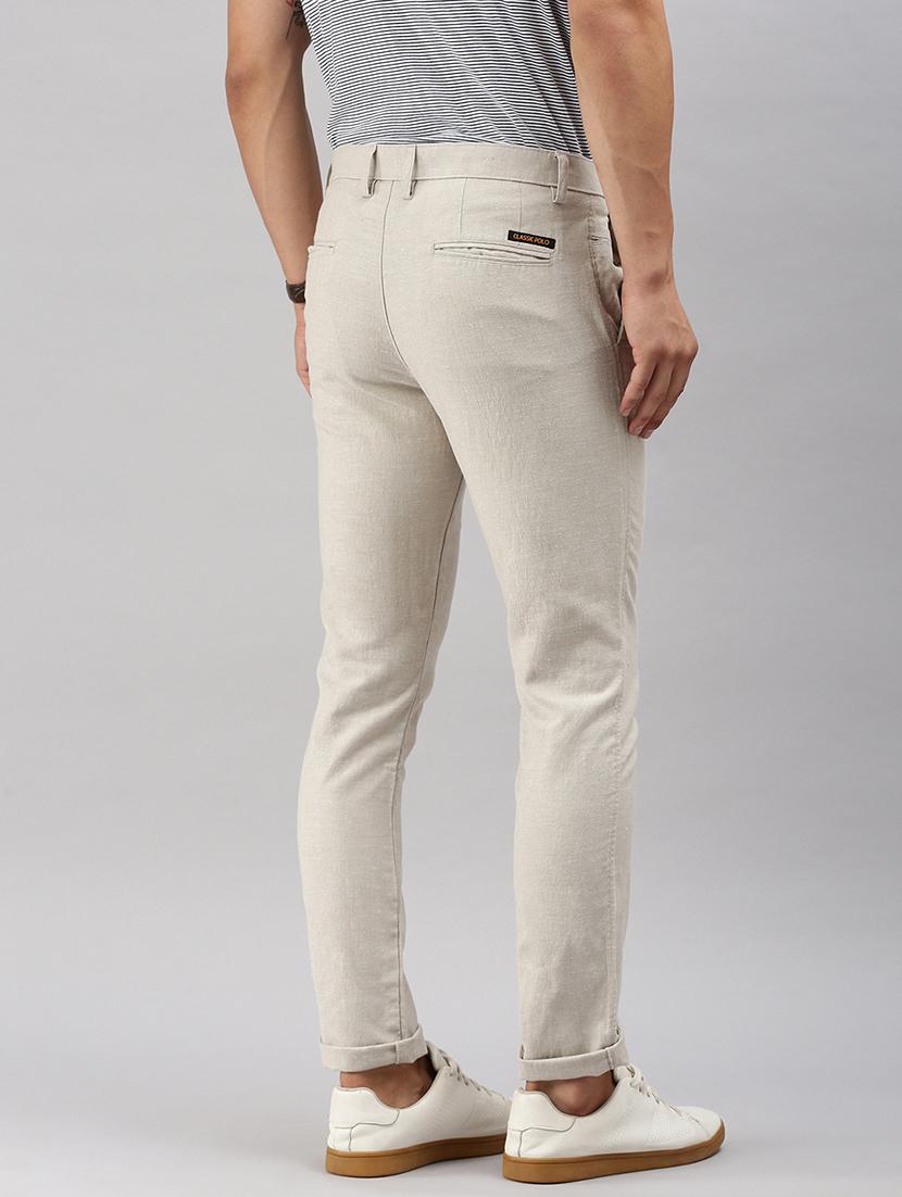 men solid flat front slim fit trouser - 21598237 - Standard Image - 2