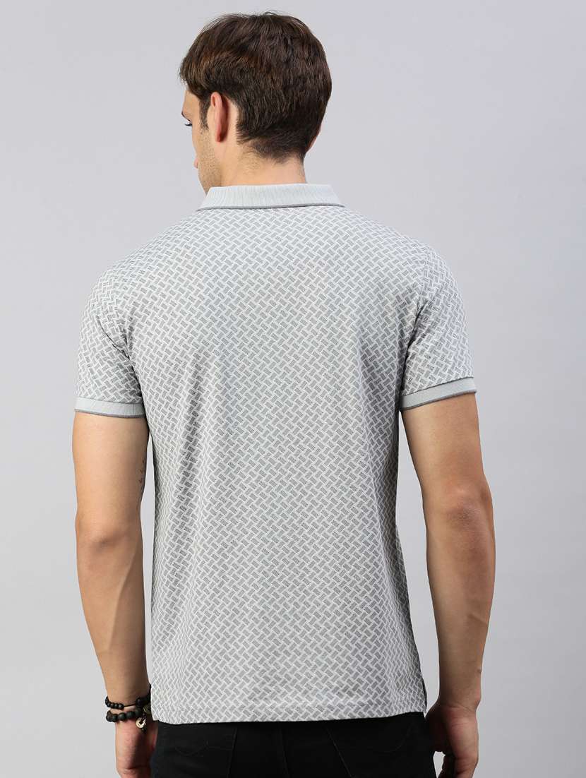 men slim fit printed short sleeve polo t-shirt - 21598249 -  Standard Image - 2