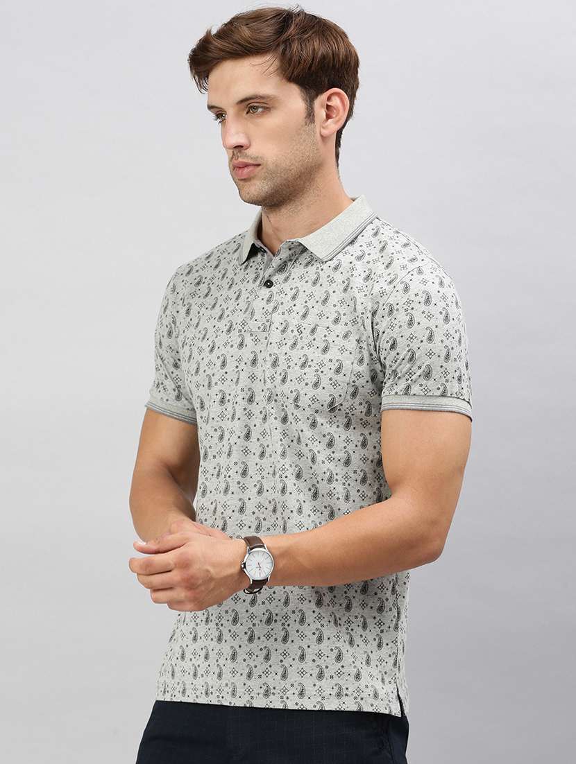 men slim fit printed polo t-shirt - 21598254 -  Standard Image - 2