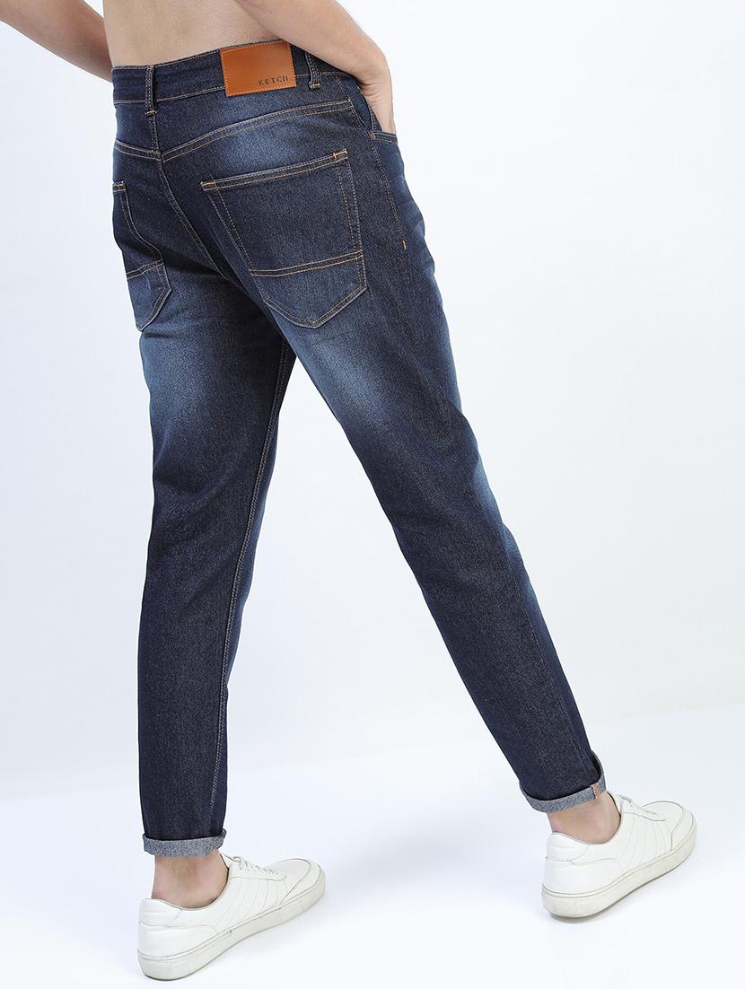 men plain slim fit mid rise jeans - 21598435 - Standard Image - 2