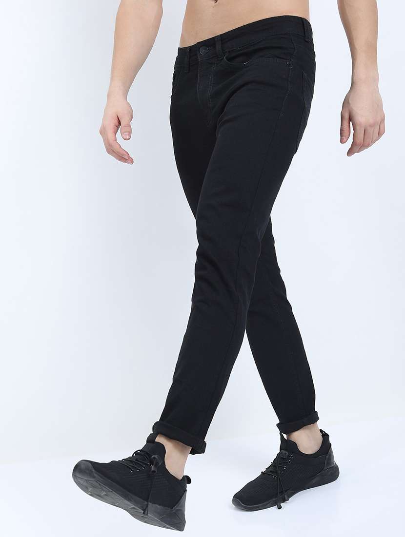 men plain slim fit mid rise jeans - 21598436 -  Standard Image - 2