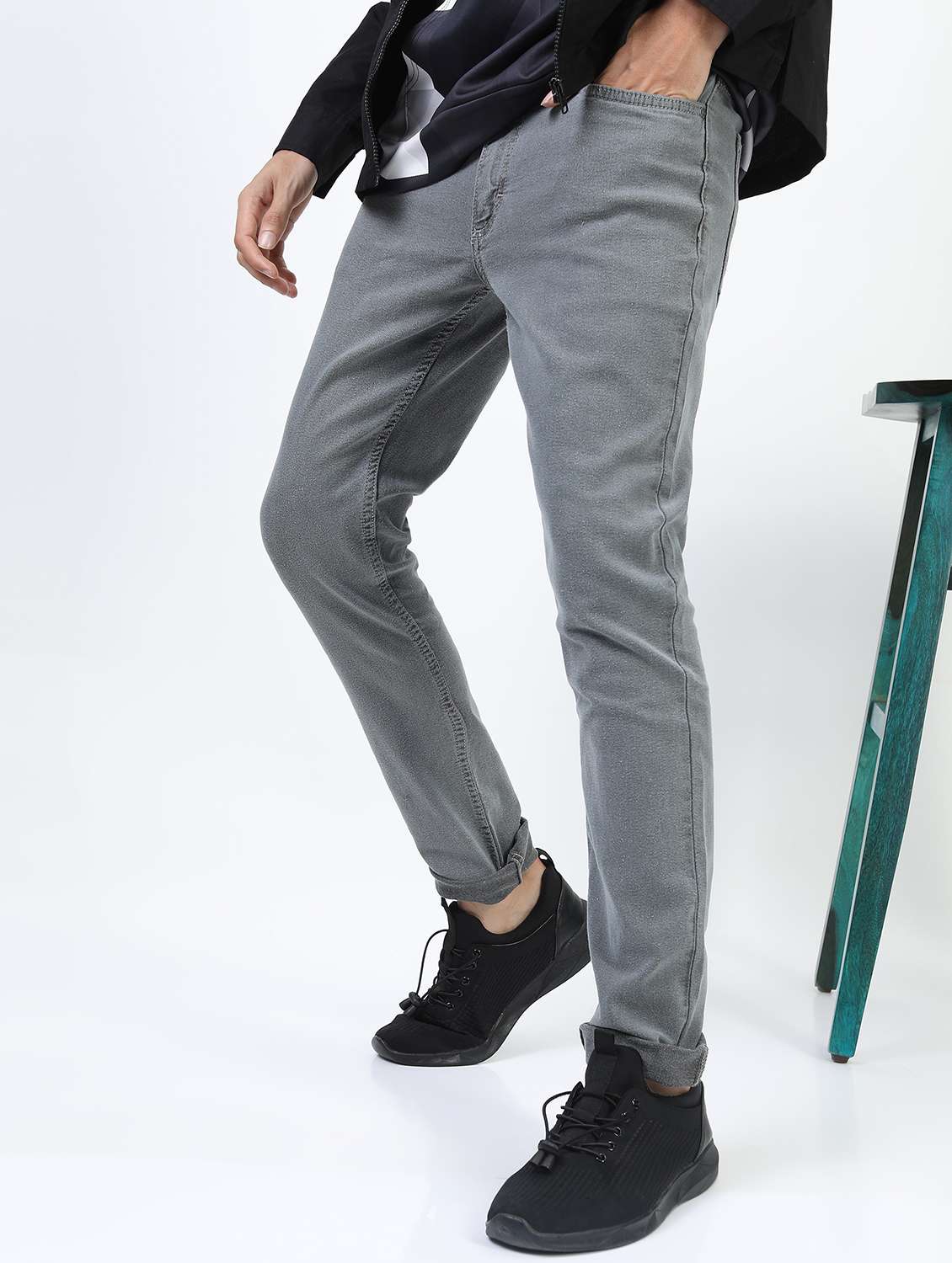 men plain slim fit low rise jeans - 21598444 -  Standard Image - 2