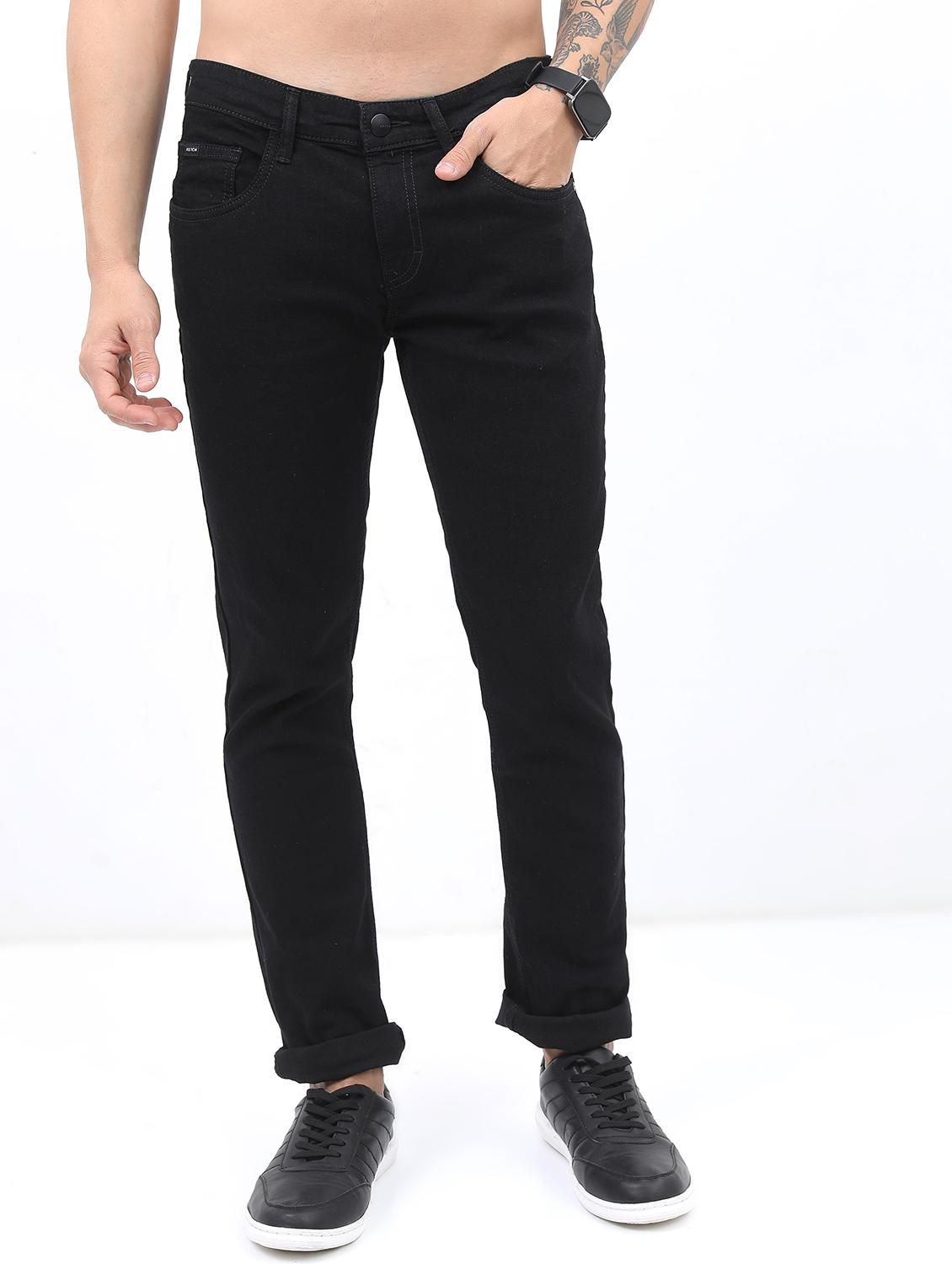 men plain slim fit mid rise jeans - 21598449 - Zoom Image - 0