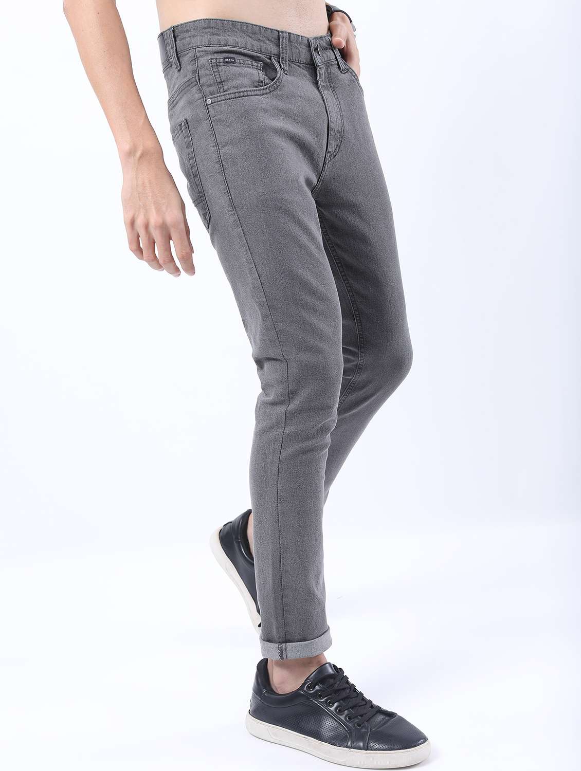 men plain slim fit mid rise jeans - 21598451 -  Standard Image - 2