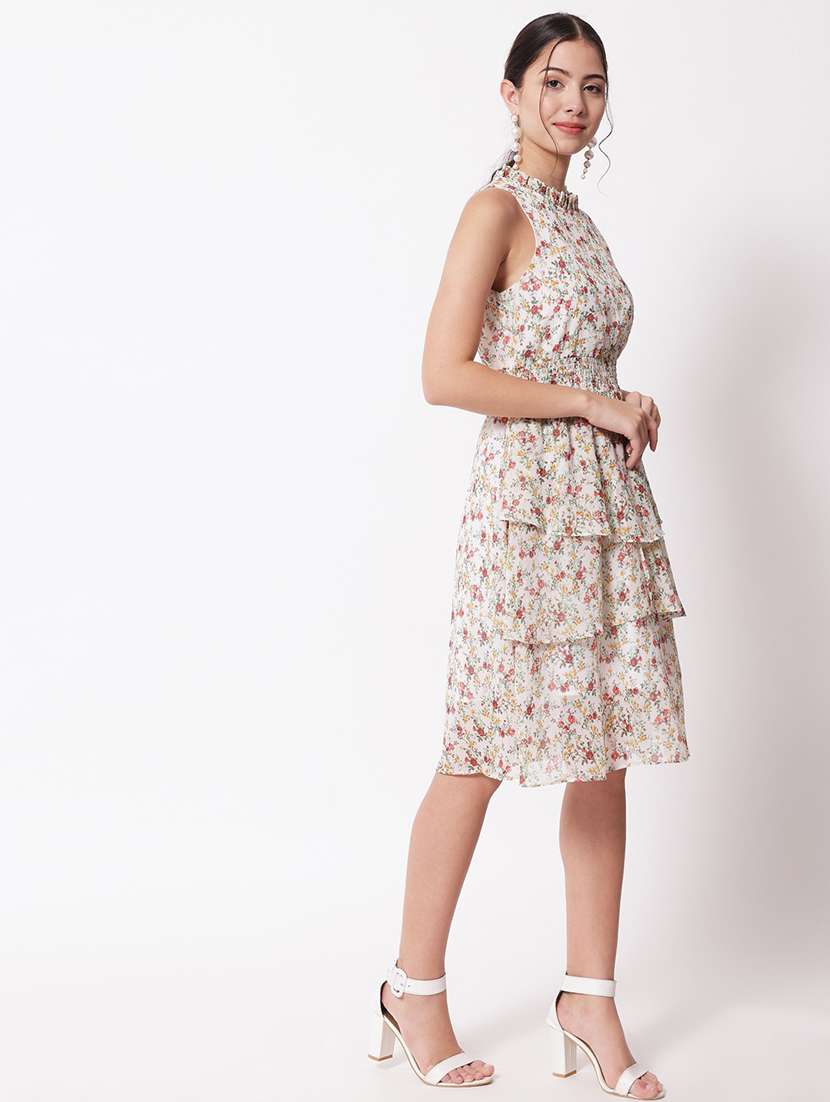 women white floral printed layered dress - 21598467 -  Standard Image - 2