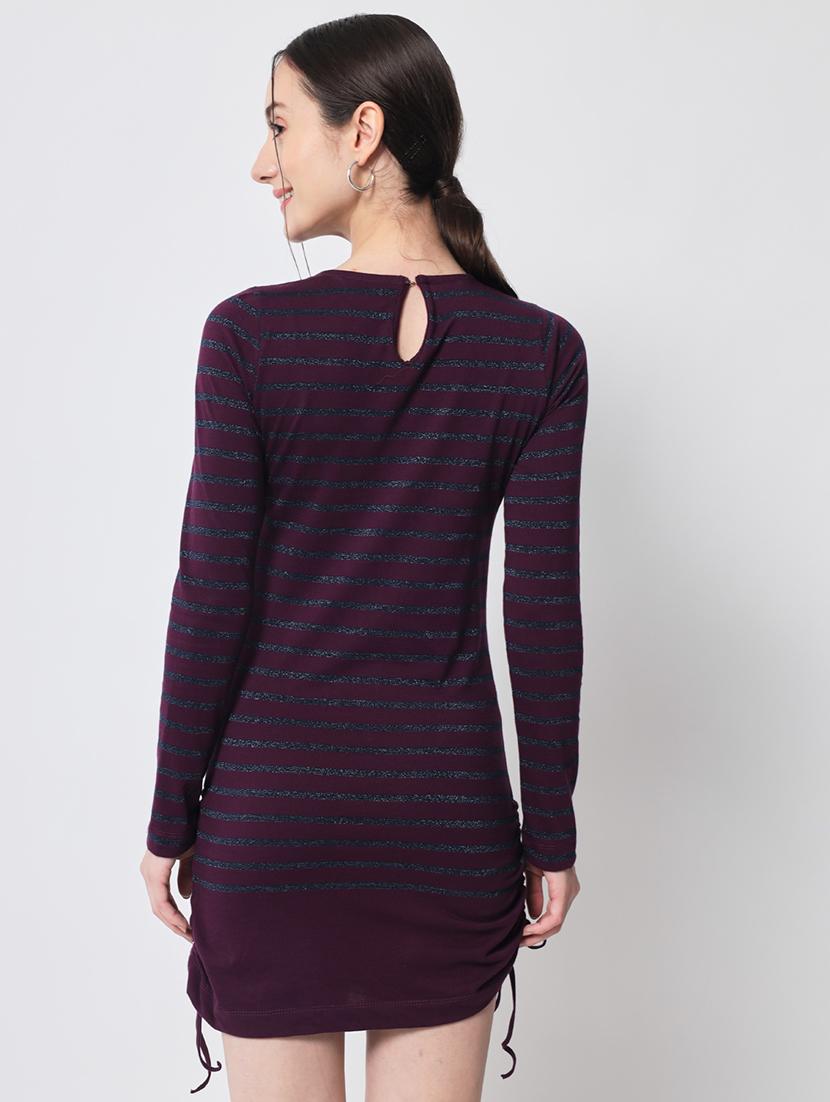 women purple stripes bodycon dress - 21598474 - Standard Image - 2