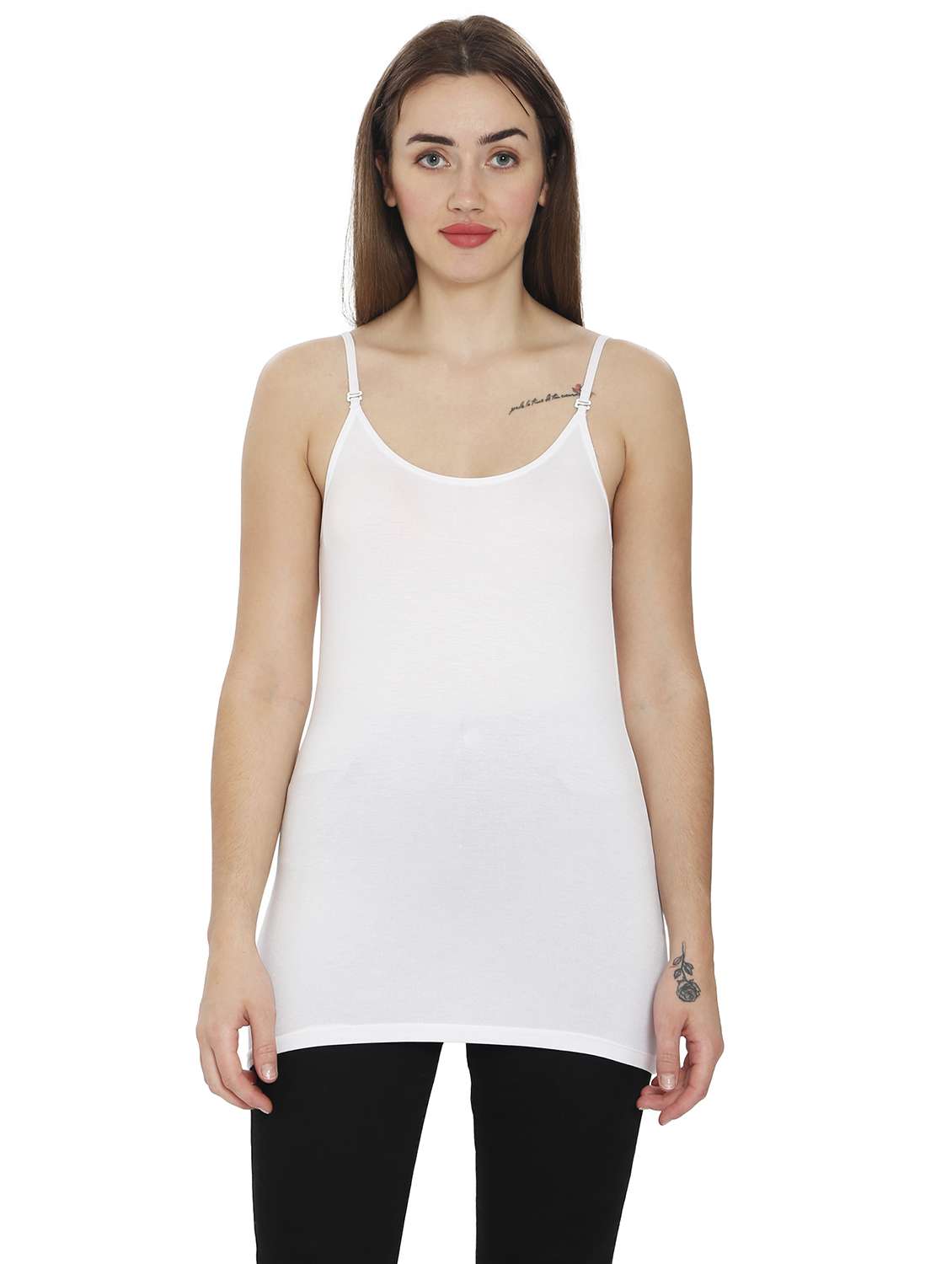women white solid camisole