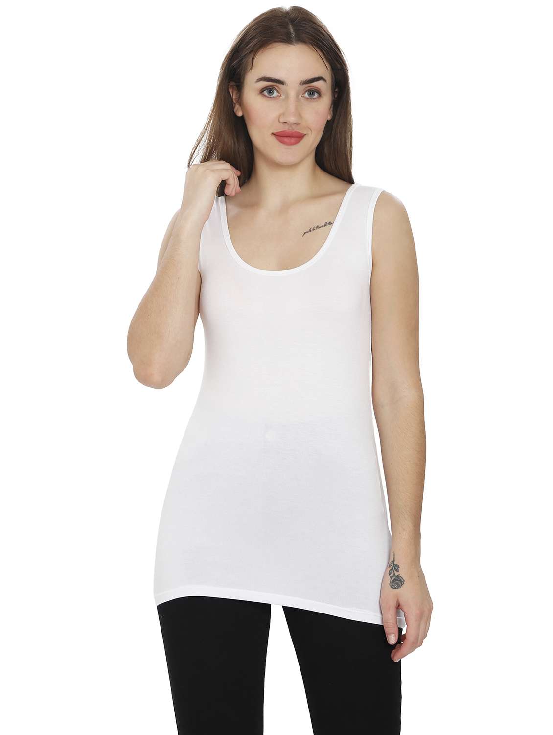 women white solid camisole
