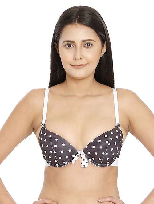 women black polka dots regular bra - 21598547 -  Standard Image - 0